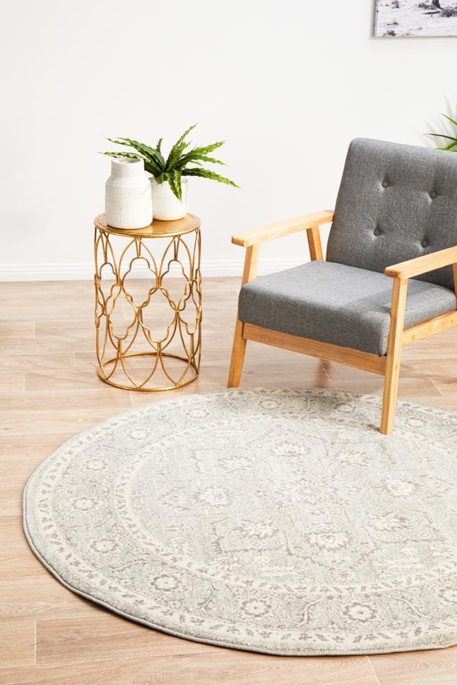Evoke Silver Flower Transitional Round Rug - Image 5