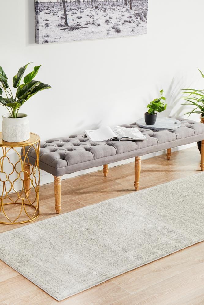 Evoke Silver Flower Transitional Runner Rug - Image 4
