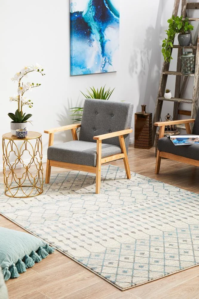 Evoke Slate White Transitional Rug - Image 4