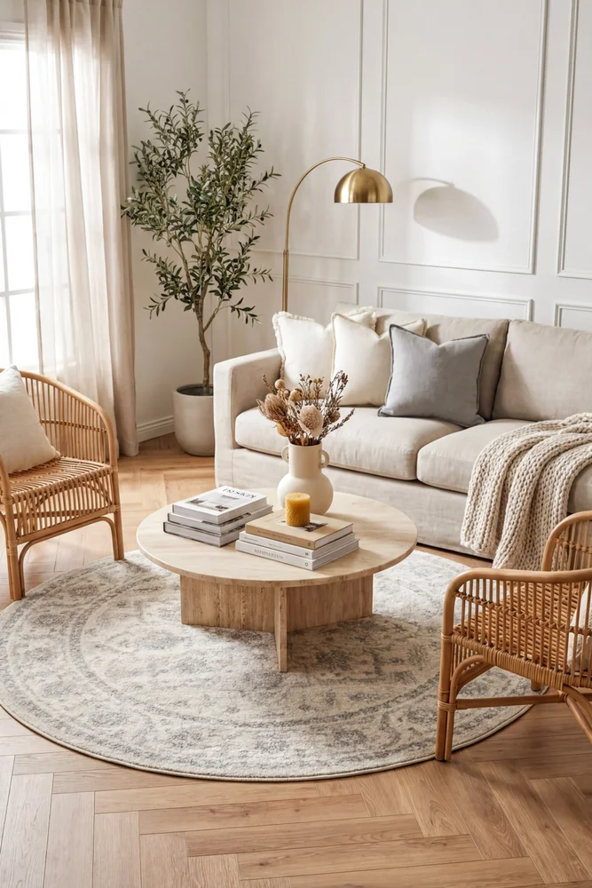 Evoke Winter White Transitional Round Rug - Image 2