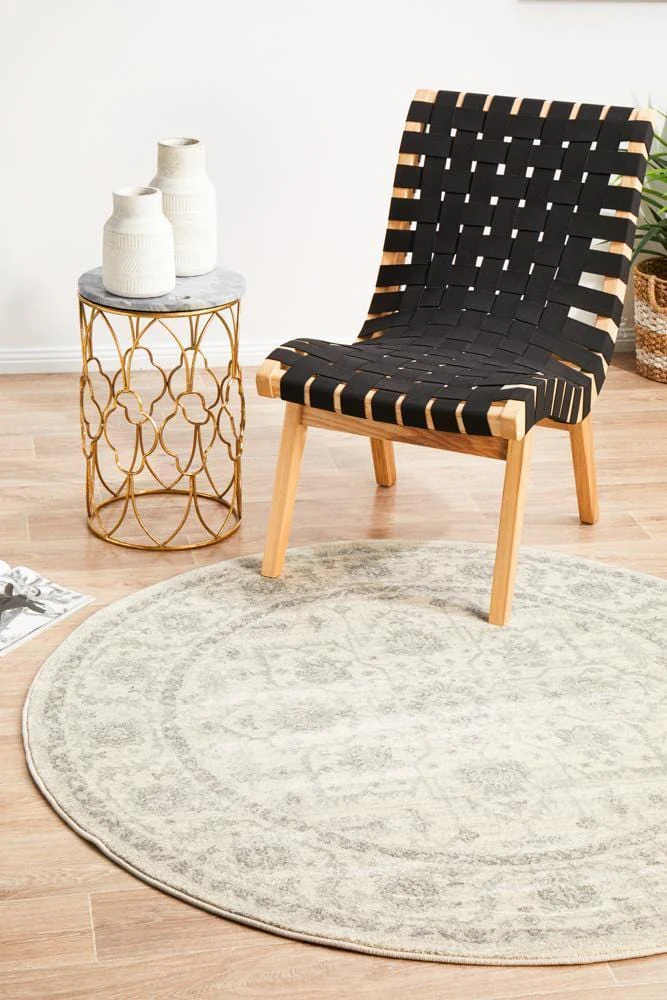 Evoke Winter White Transitional Round Rug - Image 5