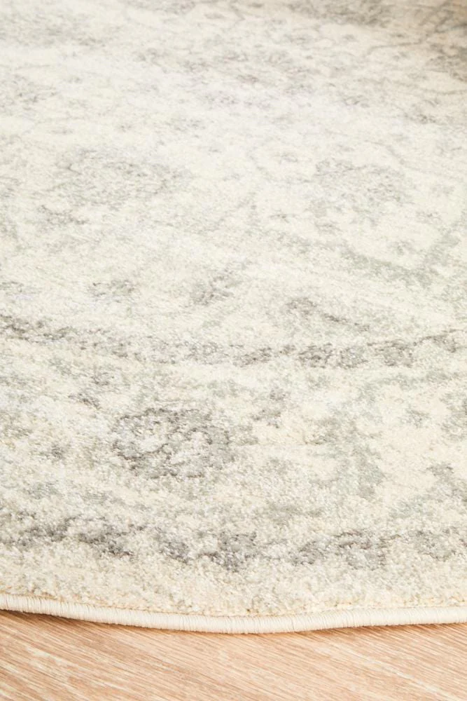 Evoke Winter White Transitional Round Rug - Image 6