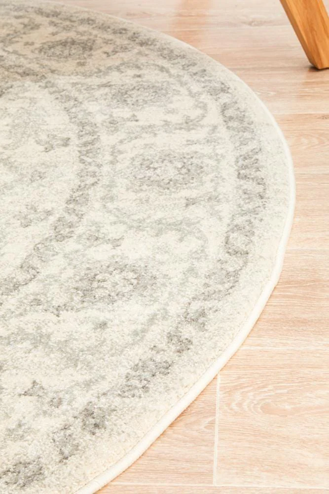 Evoke Winter White Transitional Round Rug - Image 7