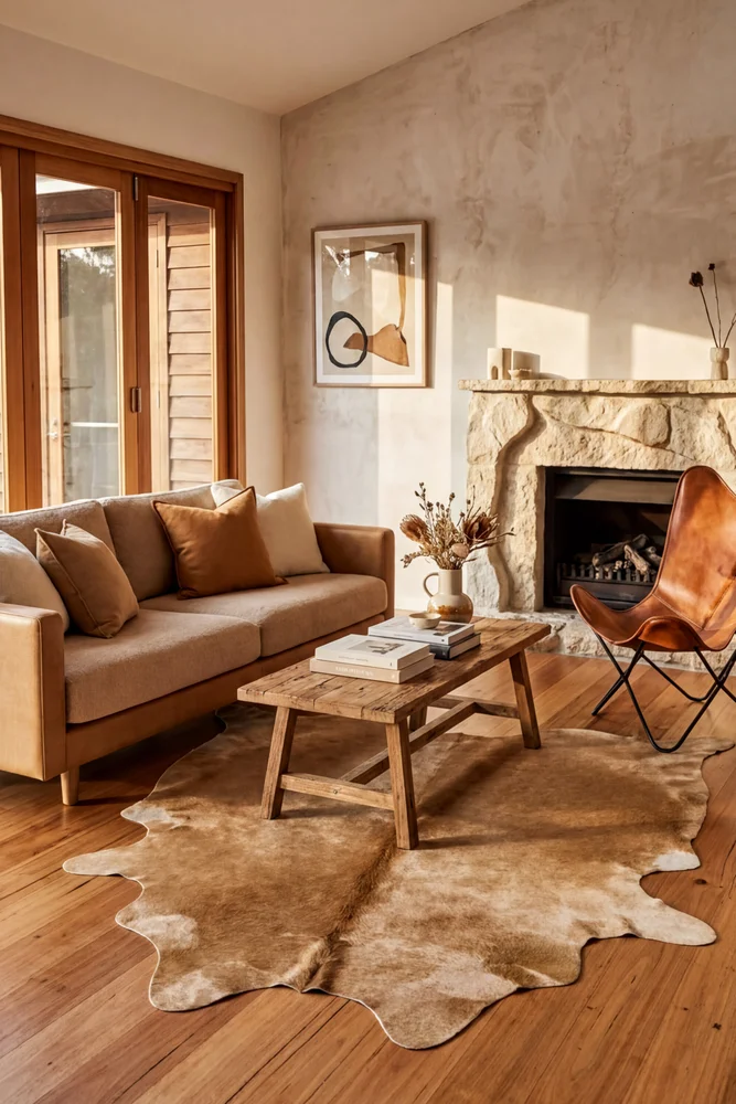 Exquisite Natural Cow Hide Beige - Image 2