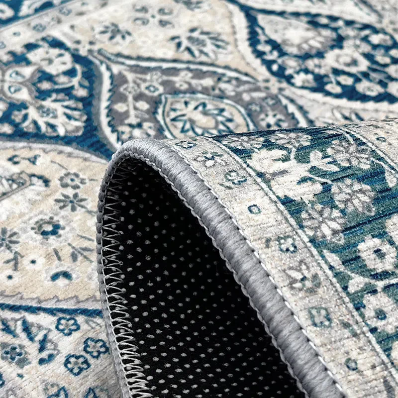 Fiang Multicolour Blue Nonslip Rug - Image 4