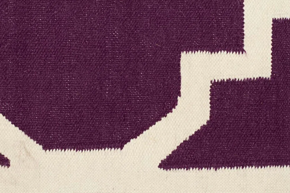 Flat Weave Moroccan Aubergine Rug - Image 5