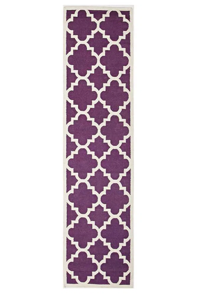Flat Weave Moroccan Aubergine Rug - Image 6