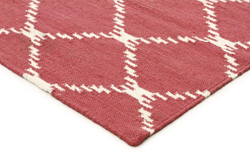 Flat Weave Stitch Pink Rug - Image 3