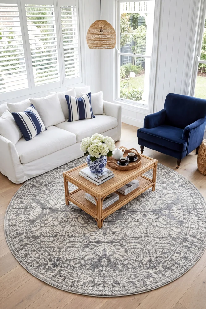 Gwyneth Stunning Transitional Silver Round Rug - Image 2
