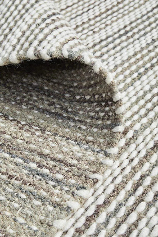 Hand Braied Silver Felted Wool Rug - Image 4