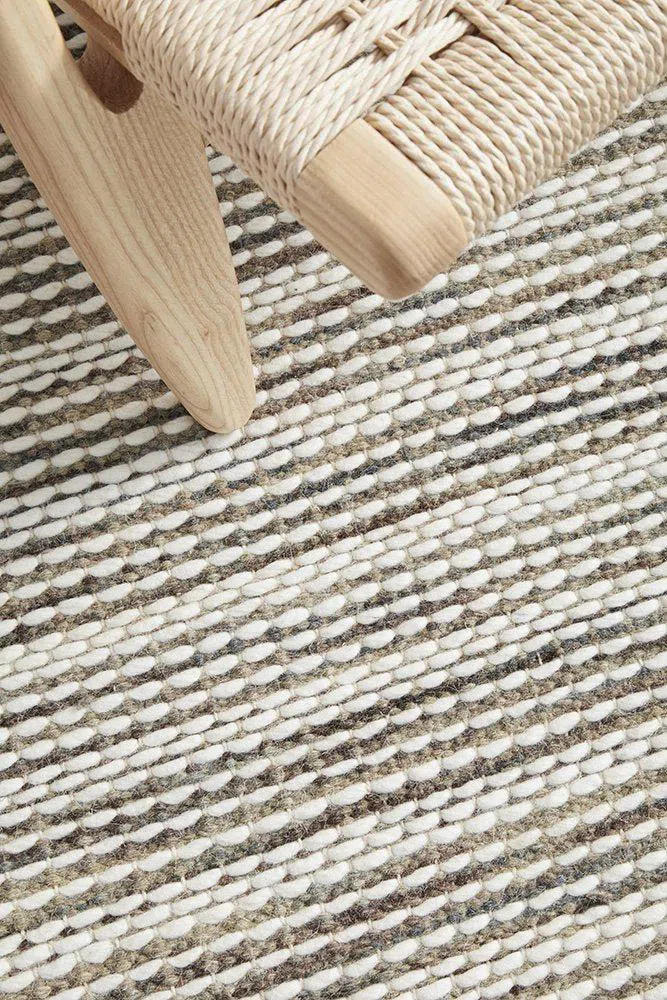 Hand Braied Silver Felted Wool Rug - Image 5