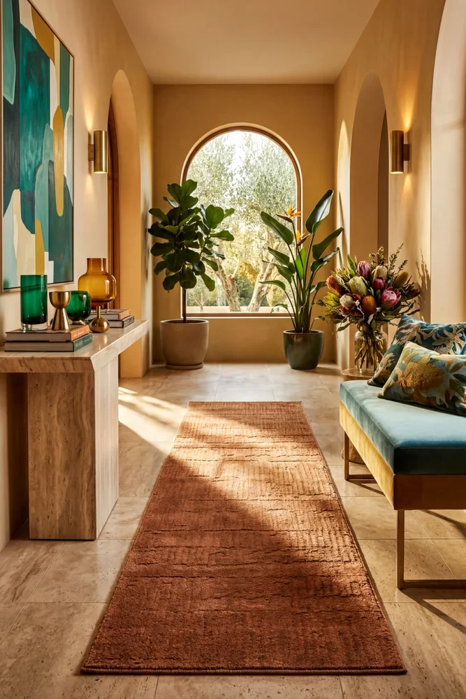 Haven Aliya Rust Runner Rug