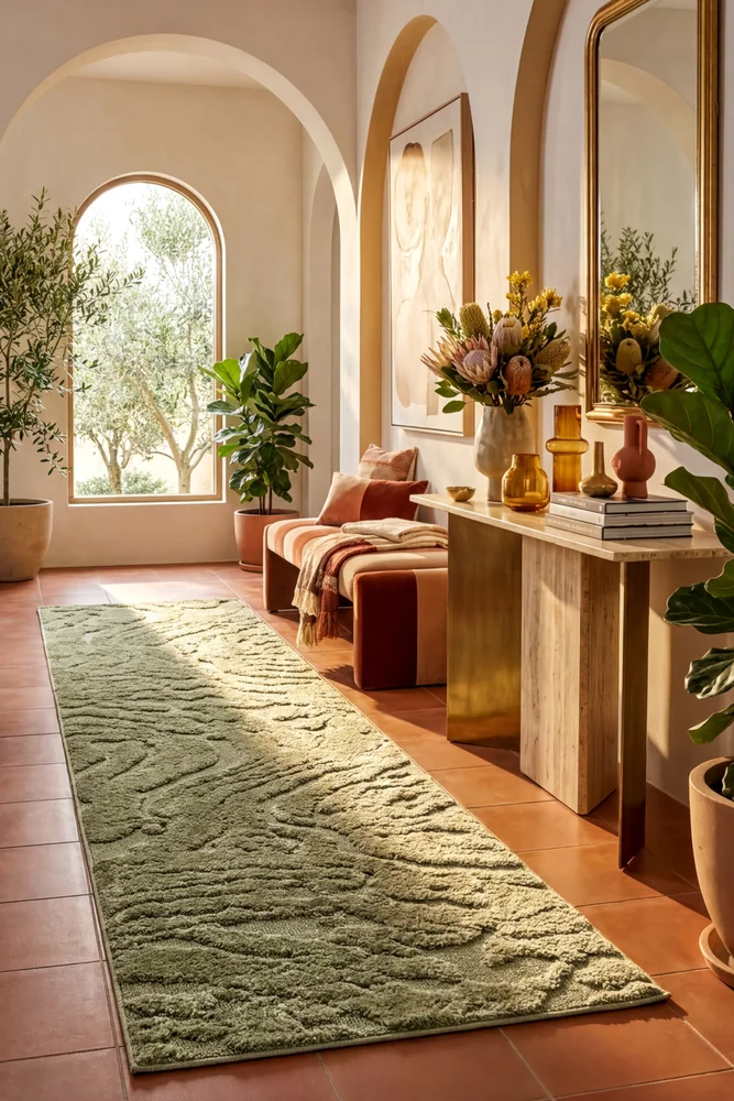 Haven Nyla Green Runner Rug