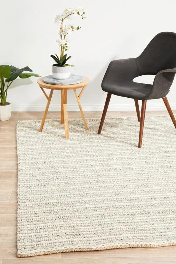 Hellena Braied Grey Felted Wool Rug - Image 3