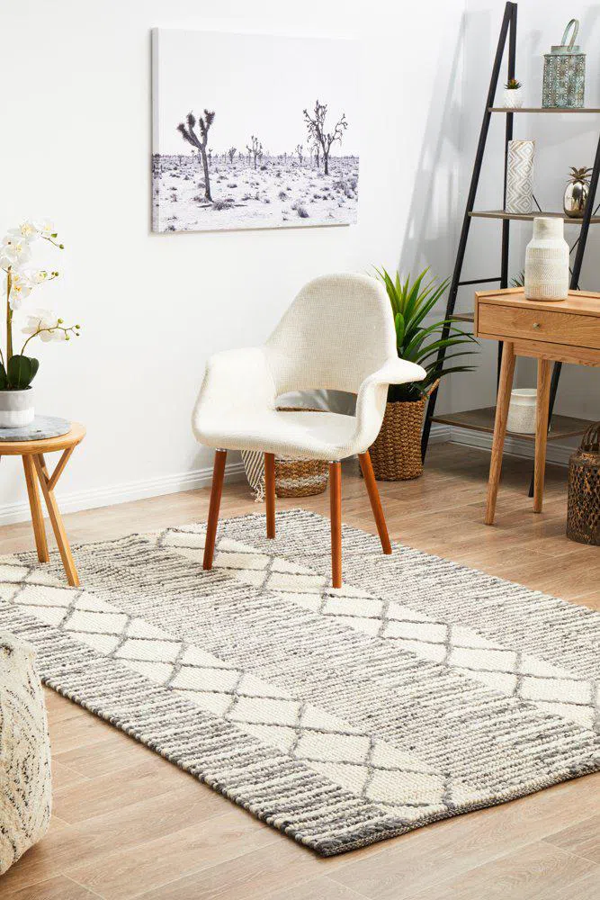 Hellena Braied Grey Wool Rug - Image 3
