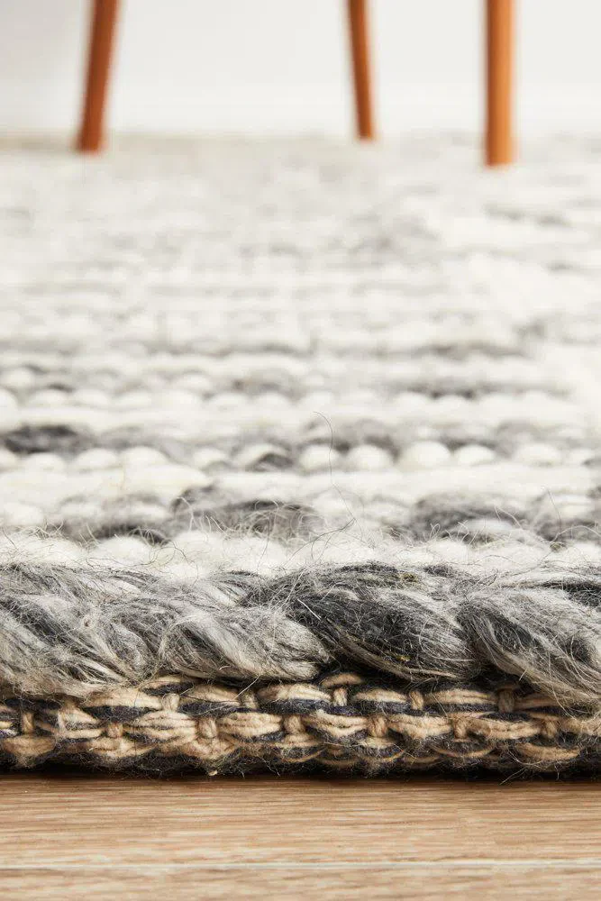 Hellena Braied Grey Wool Rug - Image 6