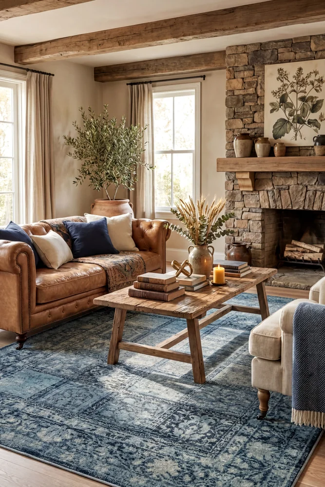Heritage Paradise Navy Rug - Image 2
