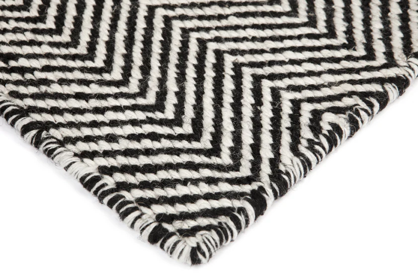 Herringbone Black Indoor Outdoor Rug - Image 4