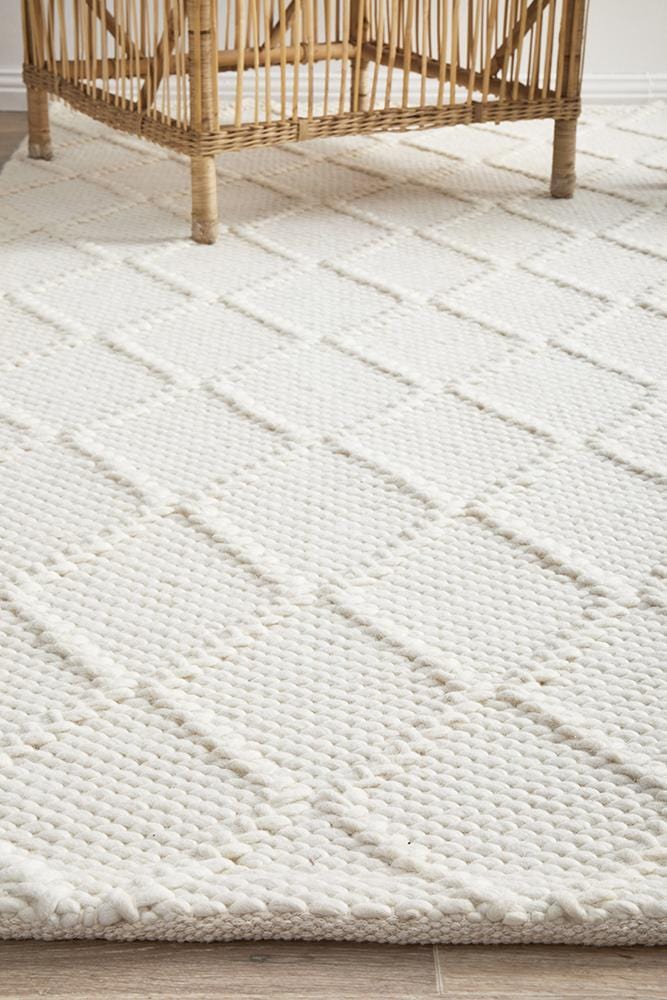 Huxley White Wool Rug - Image 5