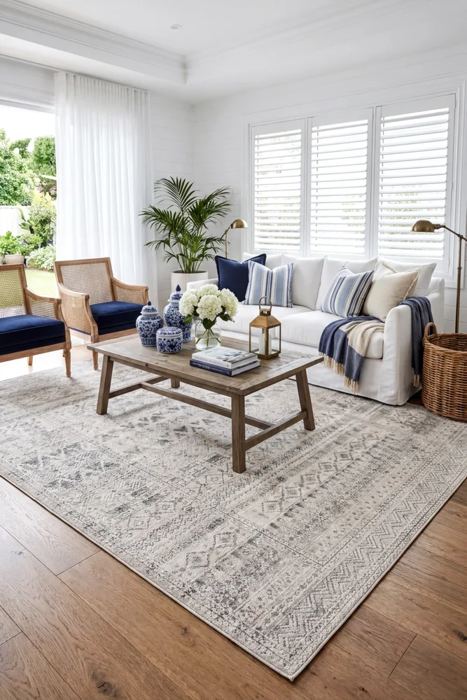Ikop Light Grey and White Traditional Distressed Rug - Image 2