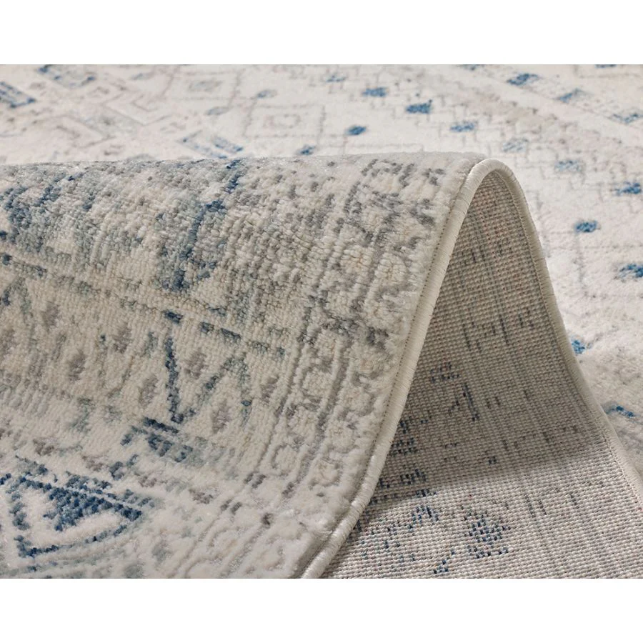 Izmir Navy and White Traditional Distressed Rug - Image 4