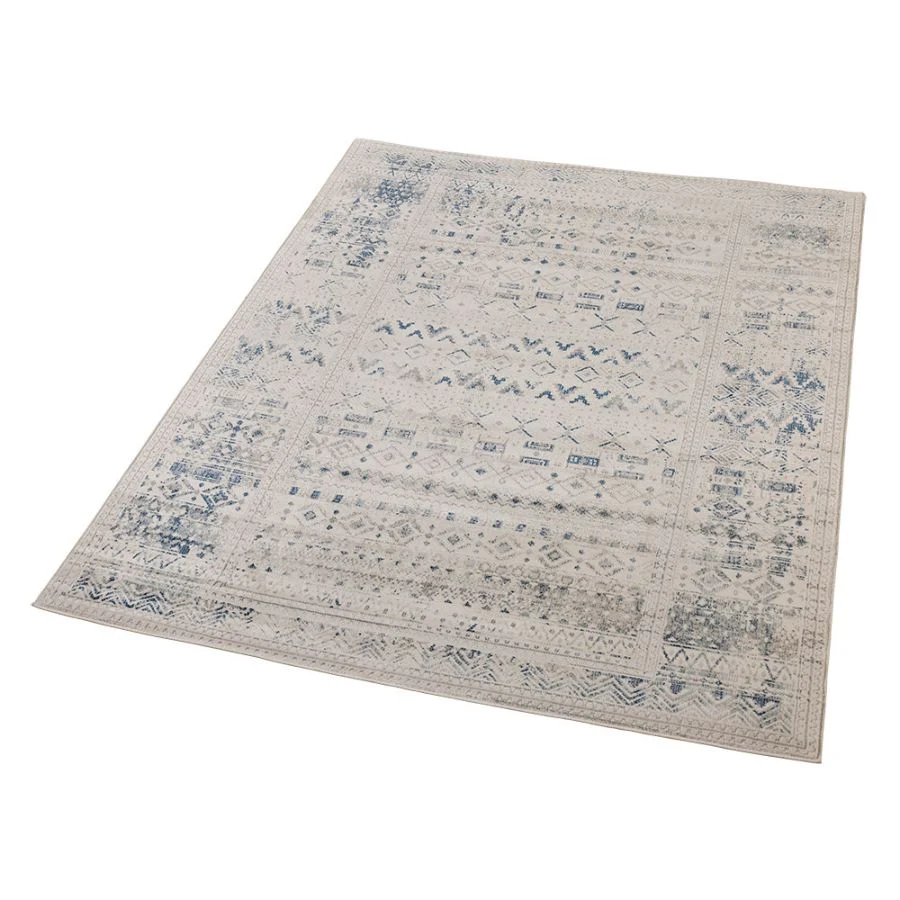 Izmir Navy and White Traditional Distressed Rug - Image 5