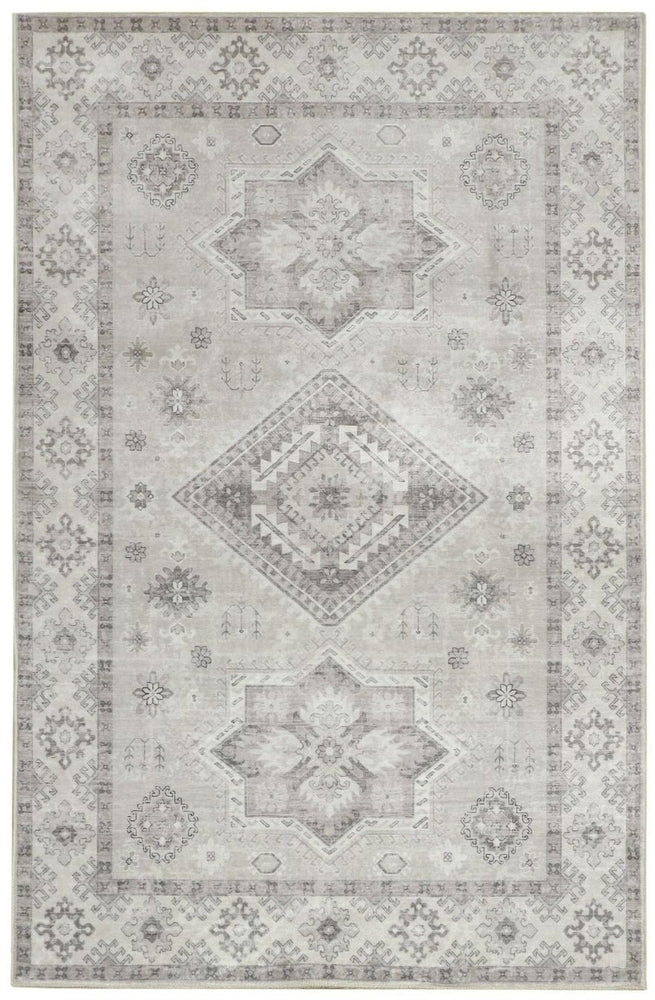 Kanchan Grey Machine Washable Rug