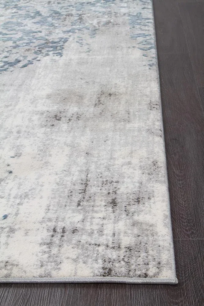 Kendra Casper Distressed Modern Rug Blue Grey White - Image 5