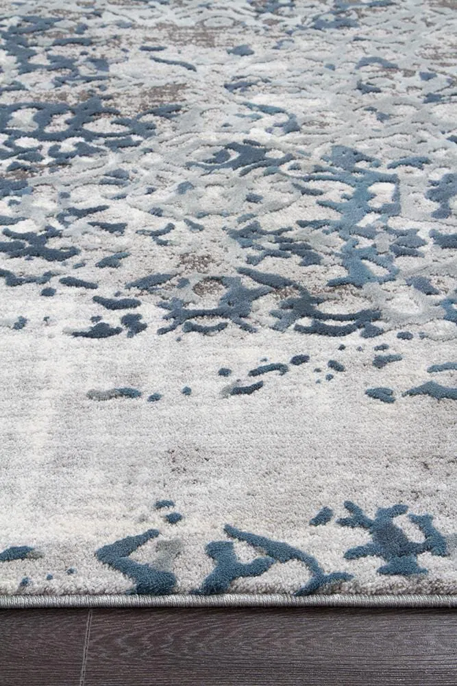Kendra Casper Distressed Modern Rug Blue Grey White - Image 6