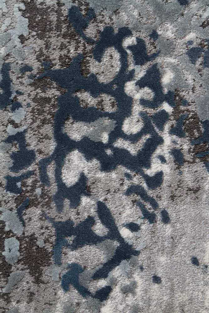 Kendra Casper Distressed Modern Rug Blue Grey White - Image 7