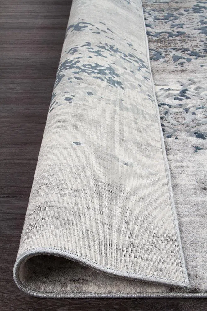 Kendra Casper Distressed Modern Rug Blue Grey White - Image 8