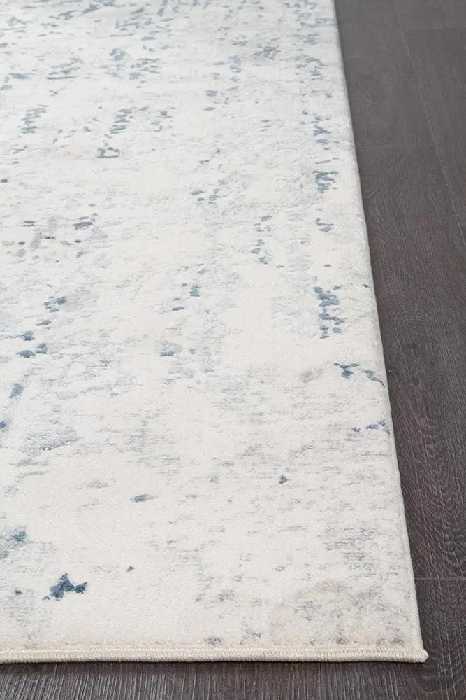 Kendra Farah Distressed Contemporary Rug White Blue Grey - Image 5