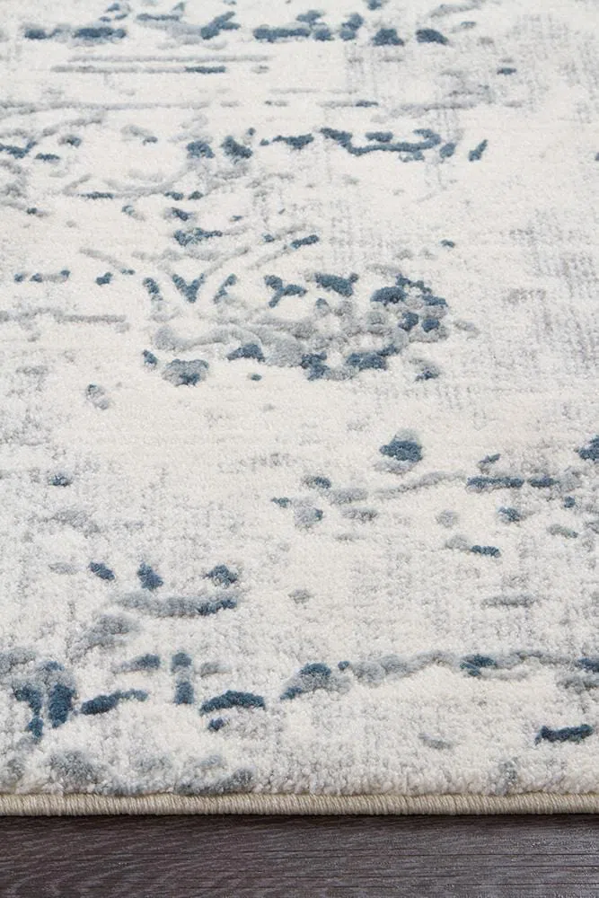 Kendra Farah Distressed Contemporary Rug White Blue Grey - Image 6