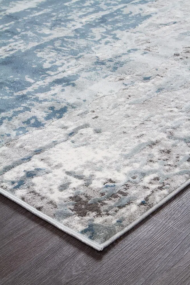 Kendra Roxana Distressed Timeless Rug Blue Grey White - Image 4