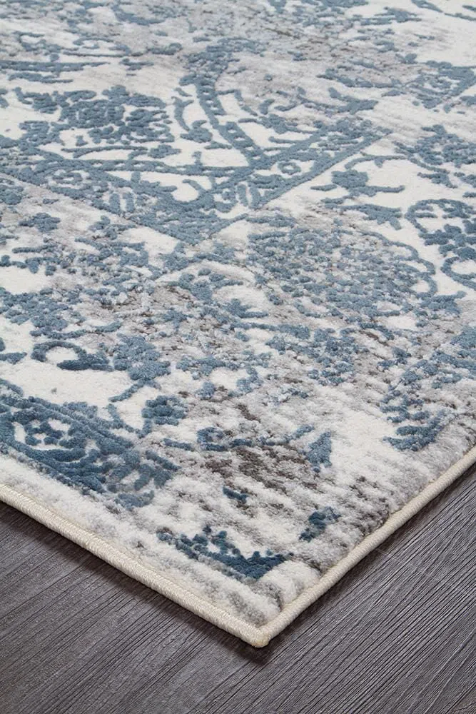Kendra Yasmin Distressed Transitional Rug White Blue Grey - Image 4