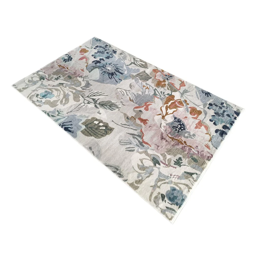 Kyul Floral Multicolour Machine Washable Rug - Image 6