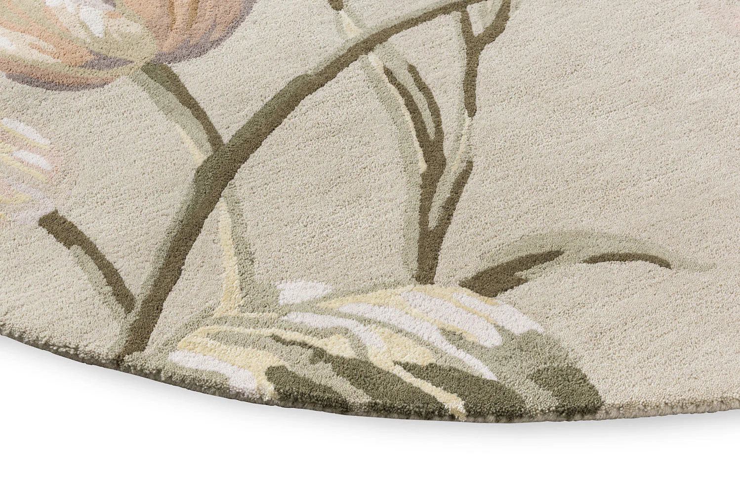 Laura Ashley Gosford Natural Sage Green 081307 Round Rug - Image 6