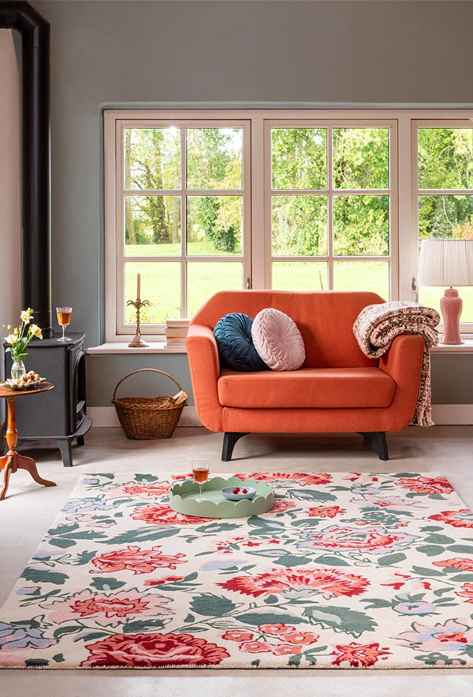 Laura Ashley Wendling Floral Poppy Red 083100 Rug - Image 2