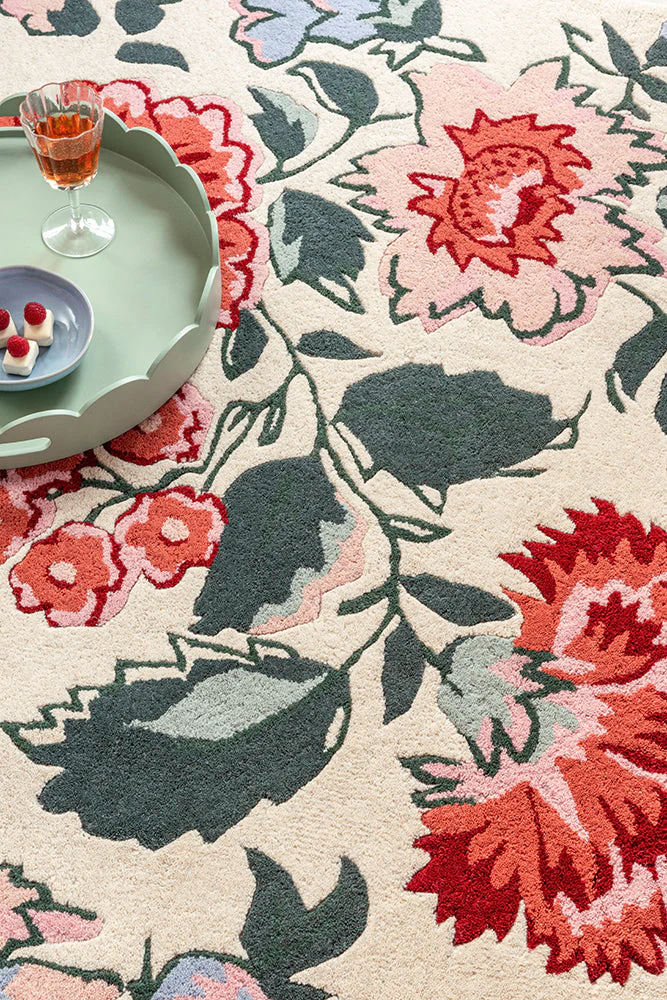 Laura Ashley Wendling Floral Poppy Red 083100 Rug - Image 3