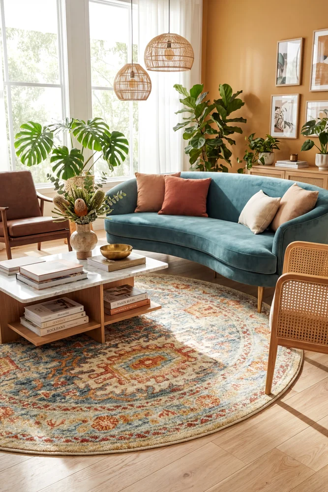 Legacy 853 Blue Round Rug - Image 2