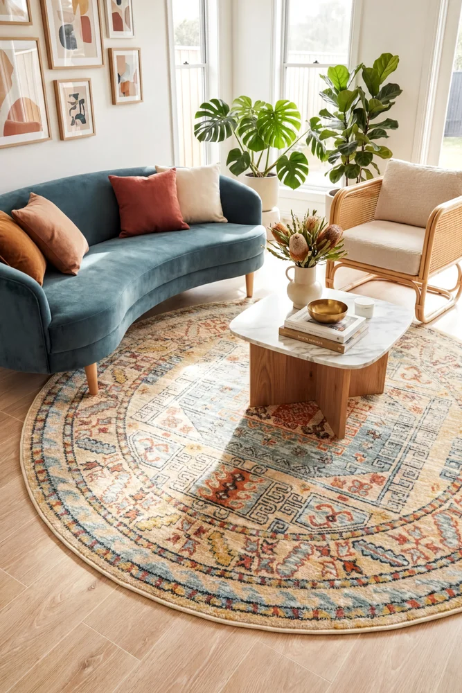 Legacy 859 Sky Blue Round Rug - Image 2