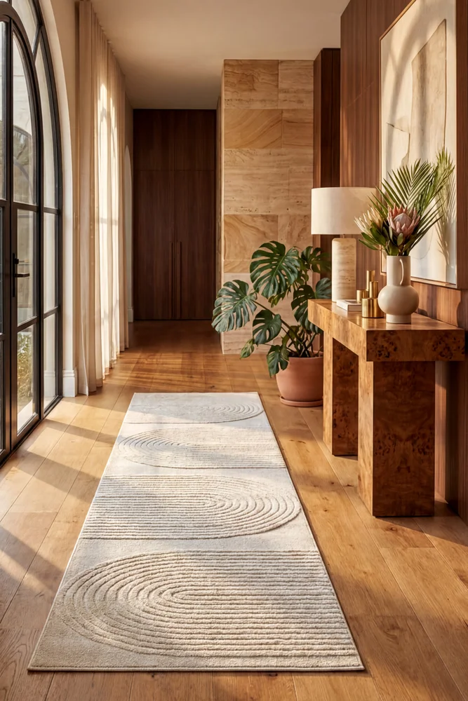 Lotus Abbey Beige Runner Rug