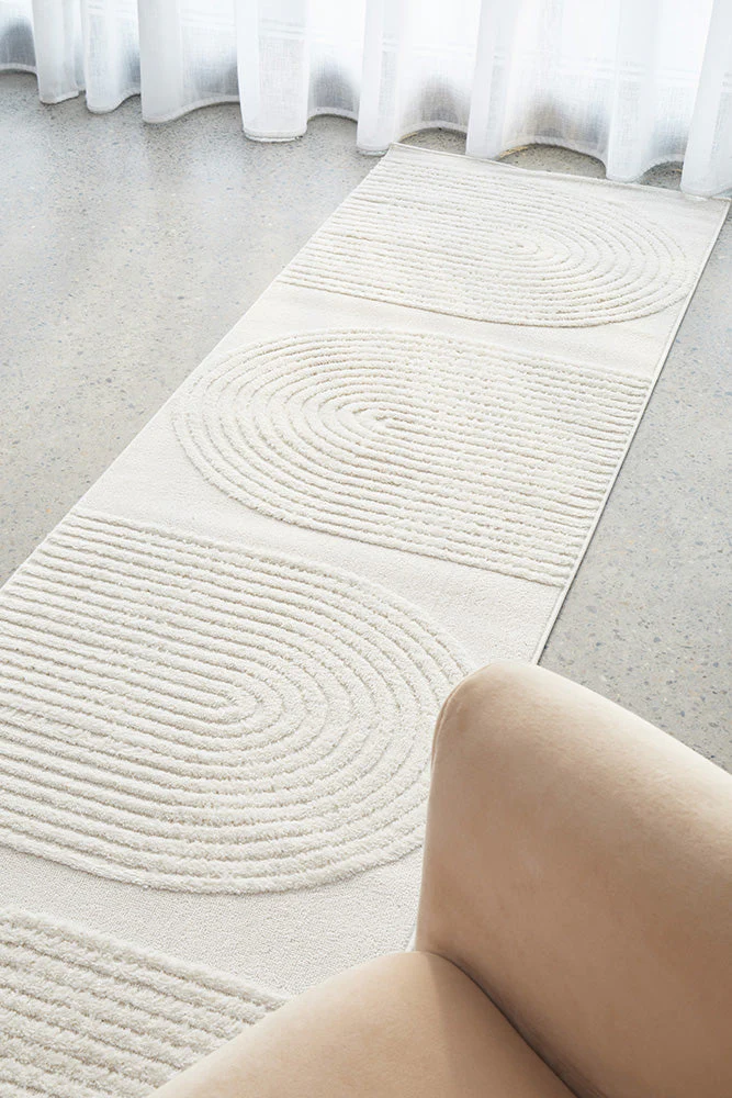 Lotus Abbey White Runner Rug - Image 2