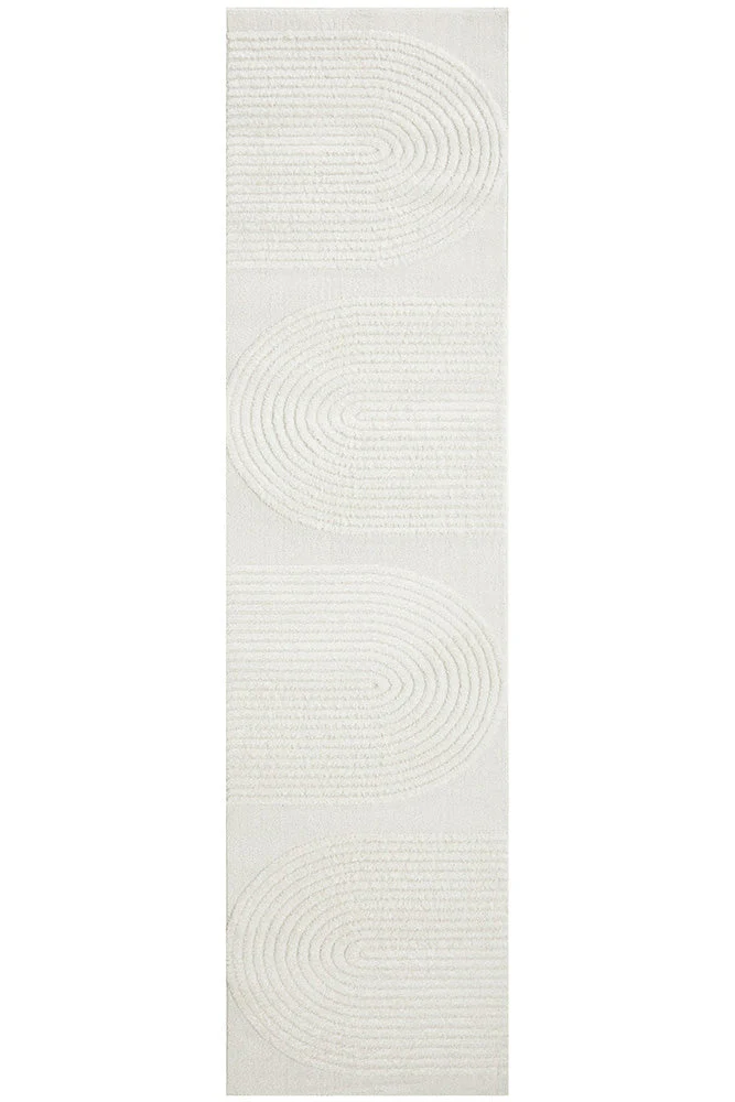 Lotus Abbey White Runner Rug - Image 3