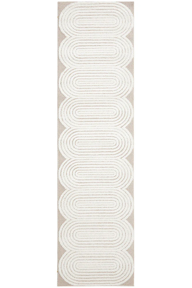 Lotus Carl Beige White Runner Rug - Image 3