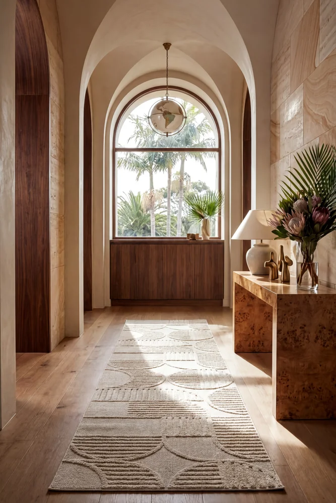 Lotus Leo Beige Runner Rug