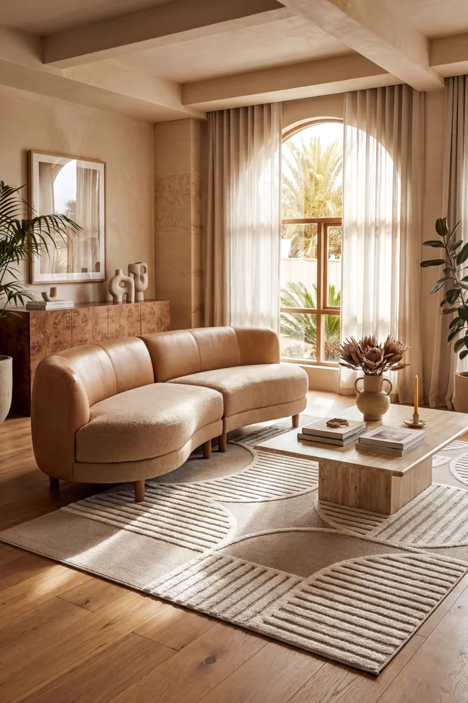 Lotus Leo Beige White Rug - Image 2