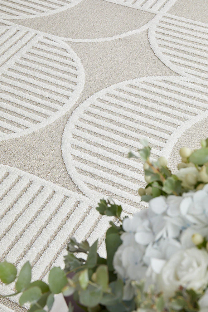 Lotus Leo Beige White Rug - Image 4