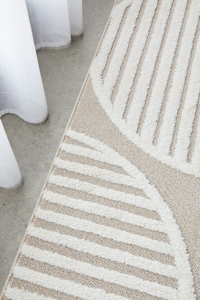 Lotus Leo Beige White Runner Rug - Image 5