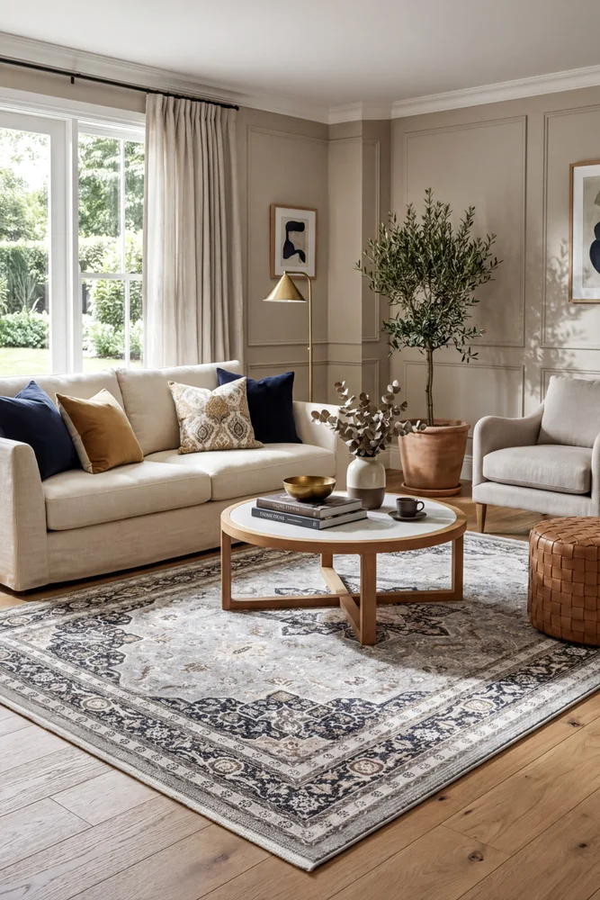 Eternal 66 Navy Cream Rug - Image 2